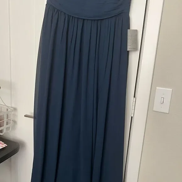 Love by Design NWT Athen deep plunge v neck Nordstrom Navy flowy evening gown XL - Picture 10 of 16